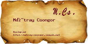 Mátray Csongor névjegykártya