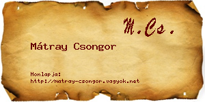 Mátray Csongor névjegykártya